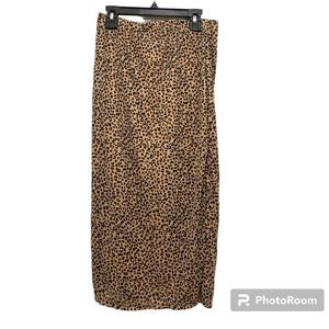 Cheetah Print Long Midi Skirt Small
